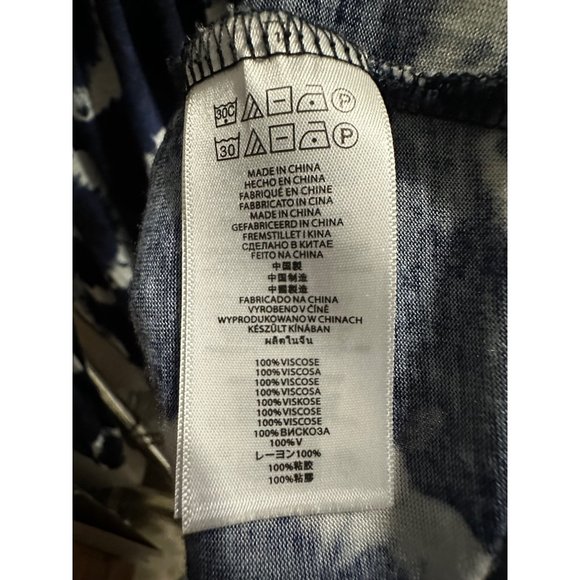 Michael Michael Kors size XL navy tie dye gathered hem and cuffs long sleeve top - Picture 4 of 11